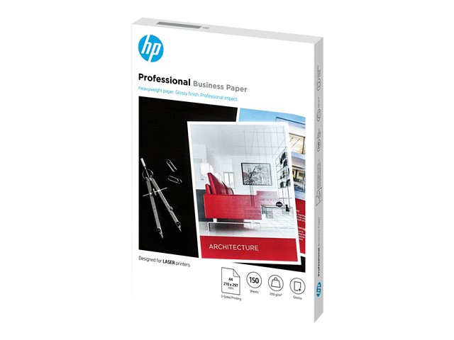 HP Professional Glossy Paper - Glossy - A4 (210 x 297 mm) - 200 g/m² - 150 sheet(s) photo paper - for Laser MFP 13X, LaserJet Managed Flow MFP E87660, Neverstop 1001, Neverstop Laser MFP 12XX