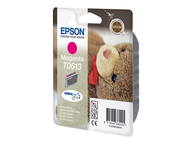 Epson T0613 - 8 ml - magenta - original - blister with RF/acoustic alarm - ink cartridge - for Stylus D68, D88, DX3800, DX3850, DX4200, DX4250, DX4800, DX4850