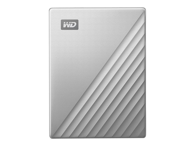 WD My Passport Ultra for Mac WDBPMV0050BSL - Hard drive - encrypted - 5 TB - external (portable) - USB 3.1 (USB-C connector) - 256-bit AES - silver
