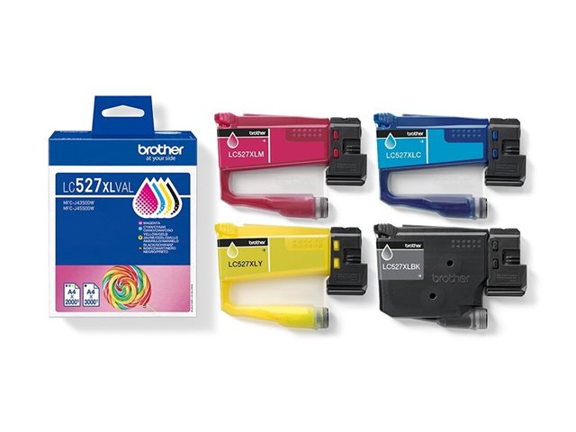 Brother LC527XL Value Pack - 4-pack - High Yield - black, yellow, cyan, magenta - original - hanging box - ink cartridge - for Brother MFC-J4350DW, MFC-J4550DW