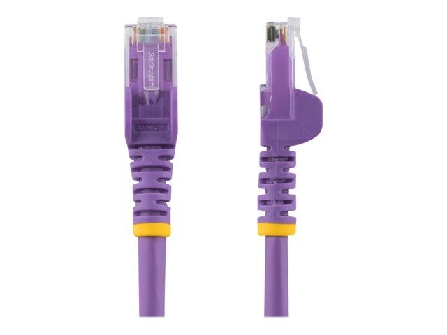 StarTech.com 50cm CAT6 Ethernet Cable, 10 Gigabit Snagless RJ45 650MHz 100W PoE Patch Cord, CAT 6 10GbE UTP Network Cable w/Strain Relief, Purple, Fluke Tested/Wiring is UL Certified/TIA - Category 6 - 24AWG (N6PATC50CMPL) - Network cable - RJ-45 (M) to RJ-45 (M) - 50 cm - UTP - CAT 6 - snagless, stranded - purple