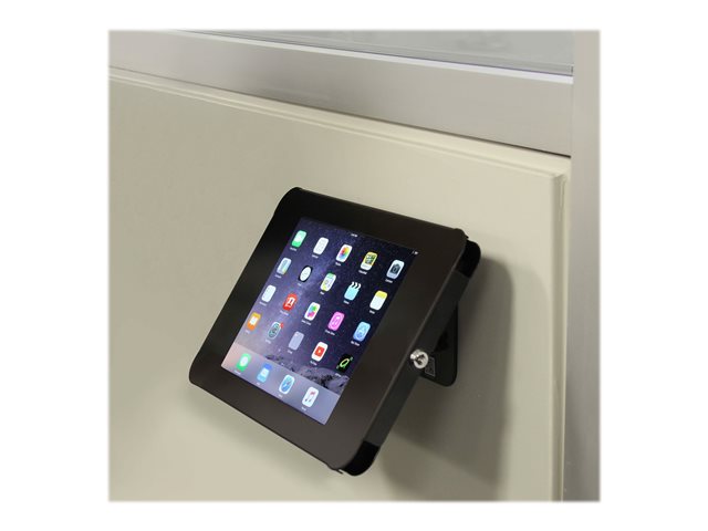StarTech.com Secure Tablet Enclosure Stand- Lockable Anti Theft Steel Desk or Wall Mount for 9.7\" iPad / Tablet - VESA Compatible (SECTBLTPOS) - Stand (mount bracket, pads, front plate, rear plate) - for tablet - lockable - steel - black - screen size: 9.7\" - mounting interface: 100 x 100 mm - wall-mountable, desktop - for P/N: DK30CHPH