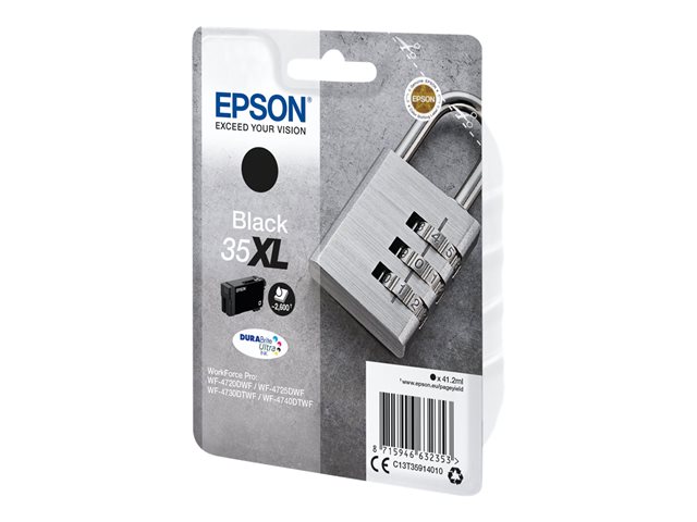 Epson 35XL - 41.2 ml - XL - black - original - ink cartridge - for WorkForce Pro WF-4720, WF-4720DWF, WF-4725DWF, WF-4730, WF-4730DTWF, WF-4740, WF-4740DTWF