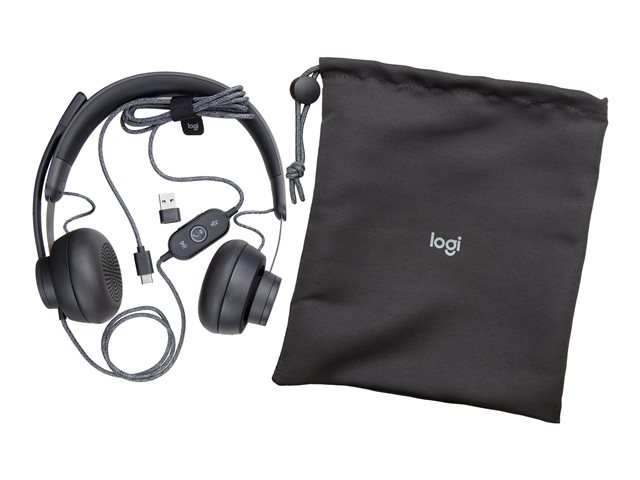 Logitech Zone Wired MSFT Teams - Headset - on-ear - wired - USB-C - graphite - Certified for Microsoft Teams