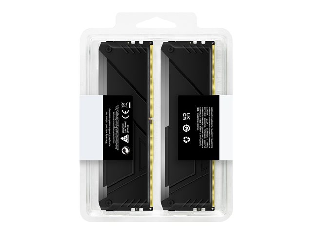 Kingston FURY Beast RGB - DDR4 - kit - 64 GB: 2 x 32 GB - DIMM 288-pin - 3200 MHz / PC4-25600 - CL16 - 1.35 V - unbuffered - non-ECC - black
