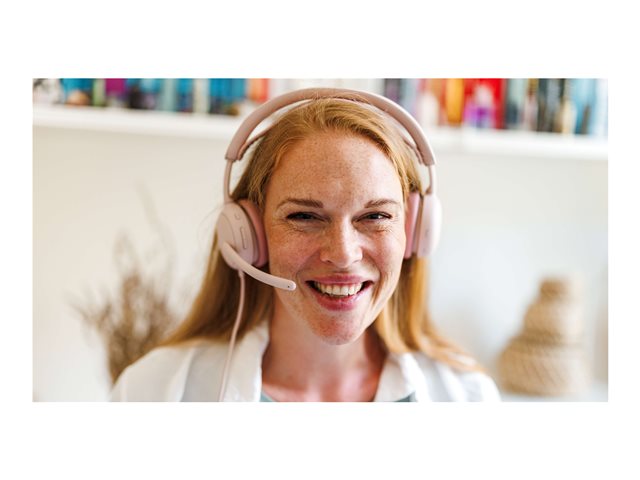 Logitech Zone Wired 2 - Headset - on-ear - wired - active noise cancelling - rose