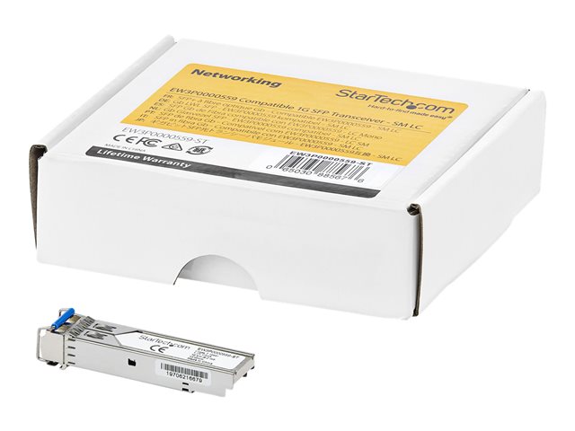 StarTech.com Citrix EW3P0000559 Compatible SFP Module, 1000BASE-LX, 1GbE Single Mode (SMF) Fiber SMF Optic Transceiver, 1GE Gigabit Ethernet SFP, LC Connector, 10km, 1310nm, DDM, Mini GBIC - Lifetime Warranty (EW3P0000559-ST) - SFP (mini-GBIC) transceiver module (equivalent to: Citrix EW3P0000559) - GigE - 1000Base-LX - LC single-mode - up to 10 km - 1310 nm