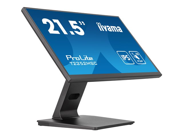 iiyama ProLite T2252MSC-B2 - LED monitor - 22\" (21.5\" viewable) - touchscreen - 1920 x 1080 Full HD (1080p) @ 60 Hz - IPS - 250 cd/m² - 1000:1 - 5 ms - HDMI, DisplayPort - speakers - black, matte finish