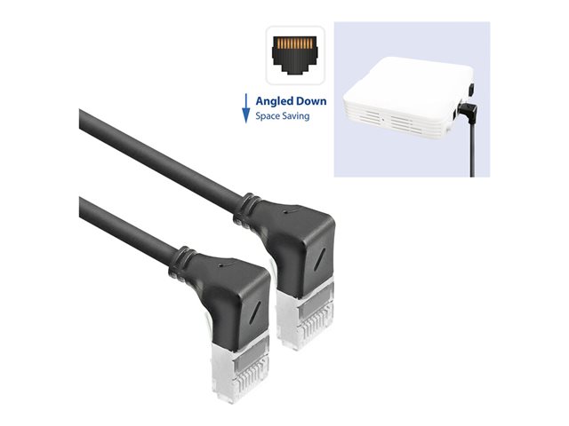 CAT6A UFTP SL D/D-ANG BK 0.25M. 1 stk