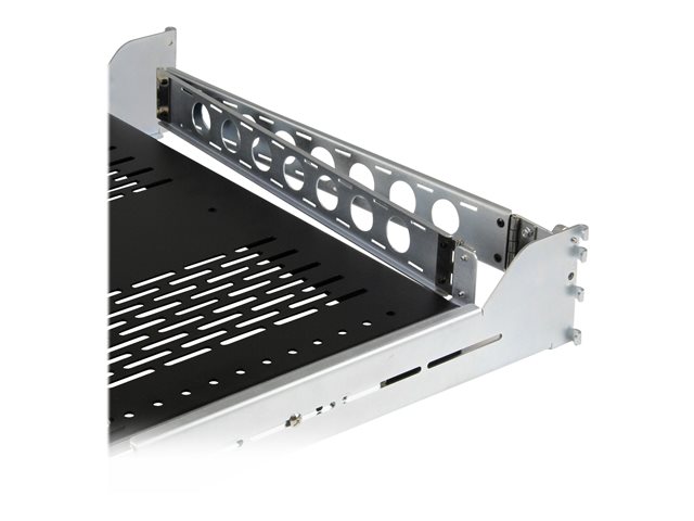 StarTech.com 2U Vented Sliding Server Rack Shelf w/ Cable Management Arm - 27.7 to 31.6in Adjustable Mounting Depth - 50lb - 24in Deep - Rack shelf - black - 2U - 19\" - for P/N: RK1233BKM, RK2433BKM, RK2537BKM, RK3236BKF, RK4236BKB, RK4242BK24, RK4242BK30