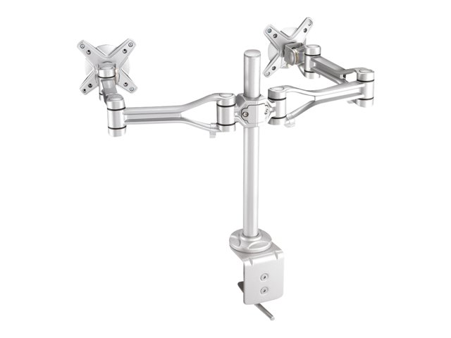 Neomounts FPMA-D1030D - Mounting kit - full-motion - for 2 LCD displays - silver - screen size: 10\"-24\" - clamp mountable, desk-mountable