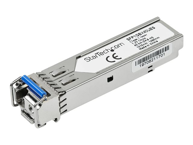 StarTech.com Dell EMC SFP-1G-BX40-U Compatible SFP Module, 1000BASE-BX-U, 1 Gigabit Ethernet Bi-Directional (BiDi) Fiber Single Strand SFP, LC 40km, Mini GBIC Transceiver Module, Upstream - Lifetime Warranty (SFP1GBX40UES) - SFP (mini-GBIC) transceiver module (equivalent to: Dell EMC SFP-1G-BX40-U) - GigE - 1000Base-BX40-U - LC single-mode - up to 40 km - 1310 (TX) / 1490 (RX) nm