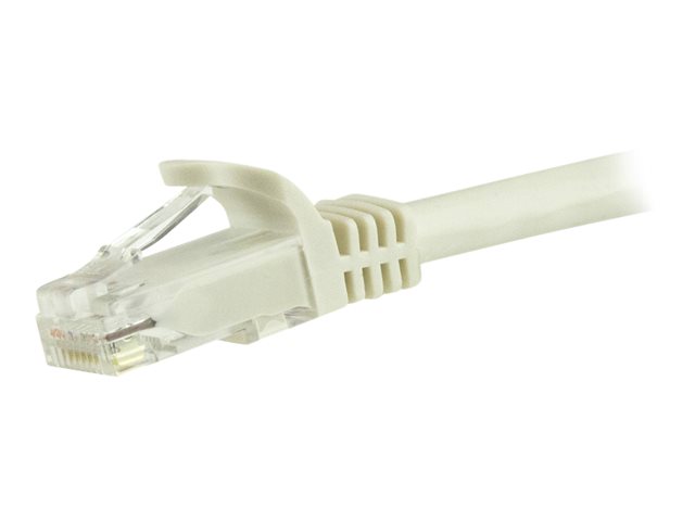 StarTech.com 7.5m CAT6 Ethernet Cable, 10 Gigabit Snagless RJ45 650MHz 100W PoE Patch Cord, CAT 6 10GbE UTP Network Cable w/Strain Relief, White, Fluke Tested/Wiring is UL Certified/TIA - Category 6 - 24AWG (N6PATC750CMWH) - Patch cable - RJ-45 (M) to RJ-45 (M) - 7.5 m - UTP - CAT 6 - snagless - white