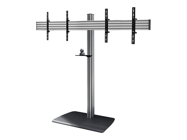 B-TECH System X BTF845 - Stand - for 2 flat panels - universal - steel base - silver - screen size: 47\"-55\" - mounting interface: up to 600 x 400 mm - floor-standing