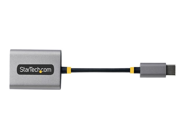 StarTech.com USB-C Headphone Splitter, USB Type C Dual Headset Adapter w/Microphone Input, USB C to 3.5mm Adapter/Earphone Dongle, USB C to Audio Jack/Aux Output - Mic and Headset Controls, Built-in 24-bit DAC (USBC-AUDIO-SPLITTER) - Audio splitter - 24 pin USB-C male straight to mini jack female straight - 7 cm - black, space grey