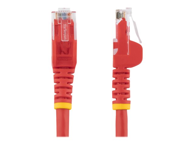 StarTech.com 50cm CAT6 Ethernet Cable, 10 Gigabit Snagless RJ45 650MHz 100W PoE Patch Cord, CAT 6 10GbE UTP Network Cable w/Strain Relief, Red, Fluke Tested/Wiring is UL Certified/TIA - Category 6 - 24AWG (N6PATC50CMRD) - Network cable - RJ-45 (M) to RJ-45 (M) - 50 cm - UTP - CAT 6 - molded, snagless, stranded - red