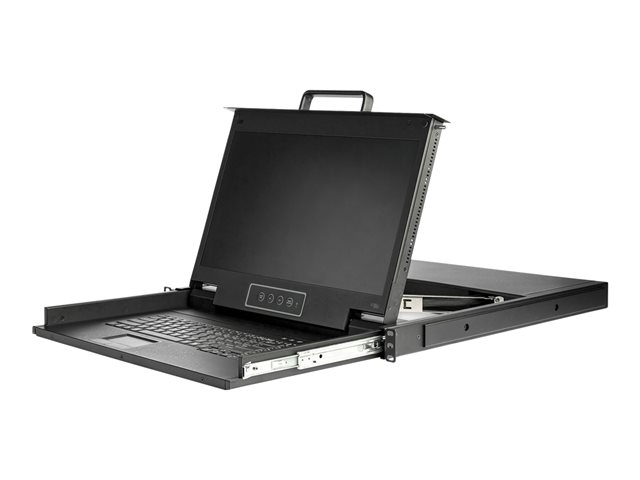 StarTech.com Rackmount KVM Console HD 1080p, Single Port VGA KVM with 17\" LCD Monitor for Server Rack, Fully Featured 1U LCD KVM Drawer with Cables & Hardware, USB Support, 50,000 MTBF - 17in. LCD KVM Console (RKCONS17HD) - KVM console with KVM switch - 1 ports - USB - 17.3\" - rack-mountable - 1920 x 1080 Full HD (1080p) @ 60 Hz - 300 cd/m² - 800:1 - VGA - black - 1U