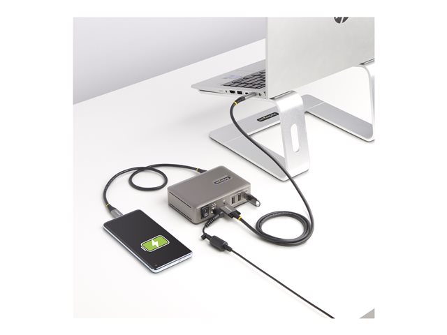 StarTech.com 10-Port USB-C Hub, 8x USB-A + 2x USB-C, Self-Powered w/ 65W Power Supply, USB 3.1 10Gbps Hub w/ BC1.2 Charging, Desktop/Laptop USB Hub with 3ft Locking USB-IF Certified Cable - USB Expansion Hub (10G8A2CS-USB-C-HUB) - Hub - 8 x USB 3.2 Gen 2 + 2 x USB-C 3.2 Gen 2 - desktop