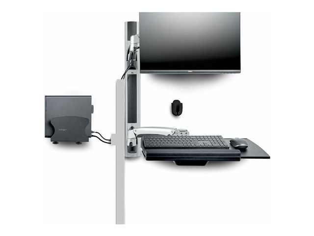 StarTech.com Wall Mount Workstation, VESA Mount For 32\" Monitors (22lb/10kg), Fully Articulating Arms For Single Monitor Mount & Keyboard Tray, Includes Desktop Computer/PC Bracket - Ergonomic Standing Desk (2PASTSC-WALL-MOUNT) - Mounting kit - works