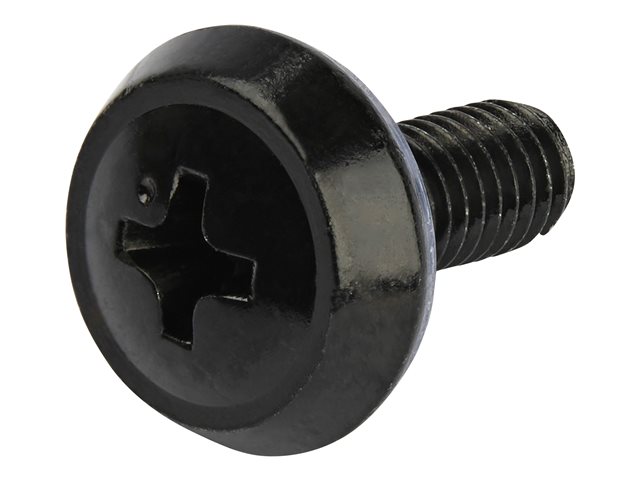StarTech.com 50 Pack 10-32 Server Rack Cage Nuts and Screws with Washers, Rack Mount Hardware Kit, Network/IT Equipment Cabinet Clip/Captive Nuts & Bolts for Square Rack Holes, Black, TAA - 50-Pk 10-32 Cage Nuts (CABSCREW1032) - Rack screws and nuts
