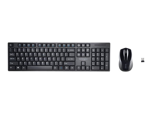 Kensington Pro Fit Low-Profile Desktop Set - Keyboard and mouse set - wireless - 2.4 GHz - French - black
