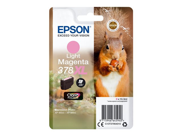 Epson 378XL - 10.3 ml - XL - light magenta - original - blister - ink cartridge - for Expression Home XP-8605, XP-8606, Expression Photo XP-8500, XP-8505, XP-8700