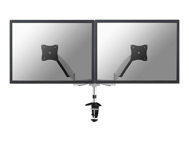 Neomounts FPMA-D950D - Mounting kit - full-motion - for 2 LCD displays - silver - screen size: 10\"-27\" - clamp mountable, grommet, desk-mountable