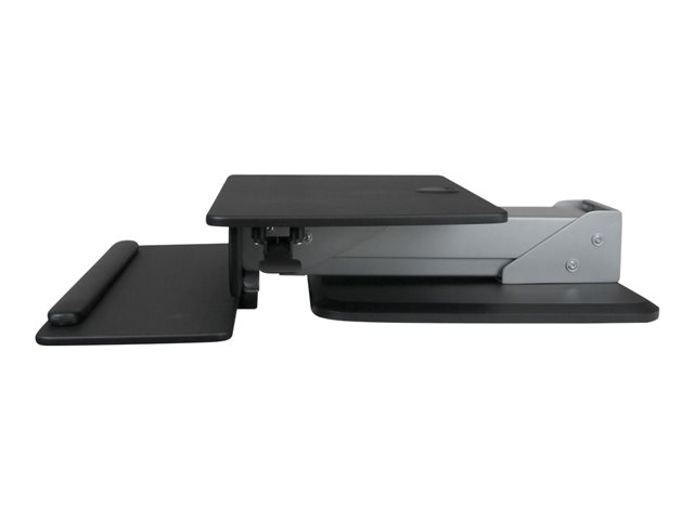 StarTech.com Height Adjustable Standing Desk Converter - Sit Stand Desk with One-finger Adjustment - Ergonomic Desk (ARMSTS) - Mounting kit (clamp plate, keyboard tray, pneumatic arm, base, keyboard tray backing, workstation, mounting pillar, small pressure pads (keyboard tray), circular pressure pads (base), back plate (keyboard)) - for LCD display / PC equipment - steel - black, silver - screen size: 12\"-30\" - desktop - for P/N: ARMPIVOTB, ARMPIVOTHD, ARMPIVOTV2, LTRISERP, MONSTADJD, MONSTADJDL, MONSTADQI