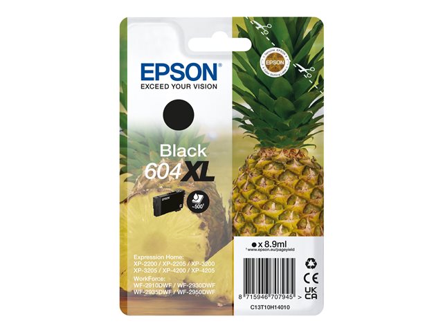 Epson 604XL - 8.9 ml - XL - black - original - blister - ink cartridge - for EPL 4200, Stylus Photo 2200, WorkForce WF-2950DWF