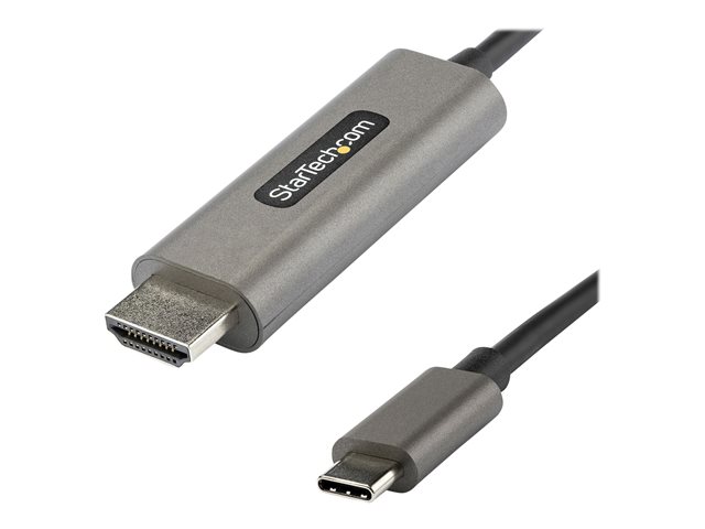 StarTech.com 3ft (1m) USB C to HDMI Cable 4K 60Hz with HDR10, Ultra HD USB Type-C to 4K HDMI 2.0b Video Adapter Cable, USB-C to HDMI HDR Monitor/Display Converter, DP 1.4 Alt Mode HBR3 - Thunderbolt 3 Compatible (CDP2HDMM1MH) - Adapter cable - 24 pin USB-C male to HDMI male - 1 m - black - 4K support, active