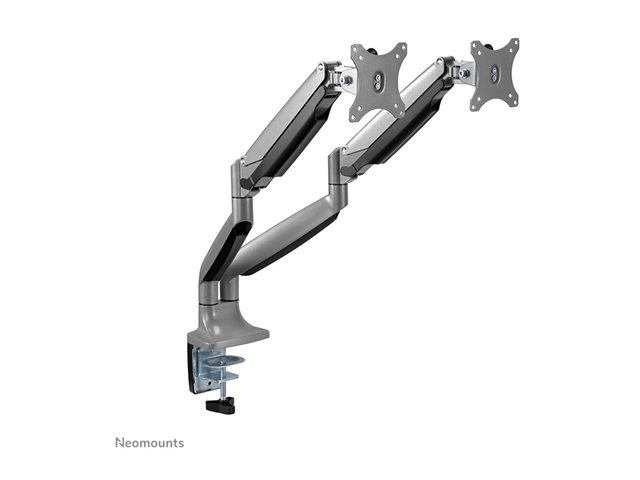Neomounts NM-D750D - Mounting kit - full-motion - for 2 LCD displays - silver - screen size: 10\"-32\" - clamp mountable, grommet, desk-mountable