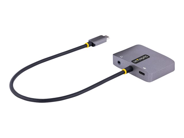 StarTech.com USB C Video Adapter, USB C to HDMI VGA Multiport Adapter w/ 3.5mm Audio Output, 4K 60Hz, HDR, 100W PD 3.0, USB C Monitor Adapter for Laptop, Thunderbolt 3/4 Compatible - USB C Display Travel Adapter (122-USBC-HDMI-4K-VGA) - Docking station - USB-C / Thunderbolt 3 / Thunderbolt 4 - HDMI, VGA