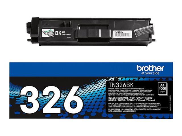 Brother TN326BK - Black - original - toner cartridge - for Brother DCP-L8400, DCP-L8450, HL-L8250, HL-L8350, MFC-L8650, MFC-L8850