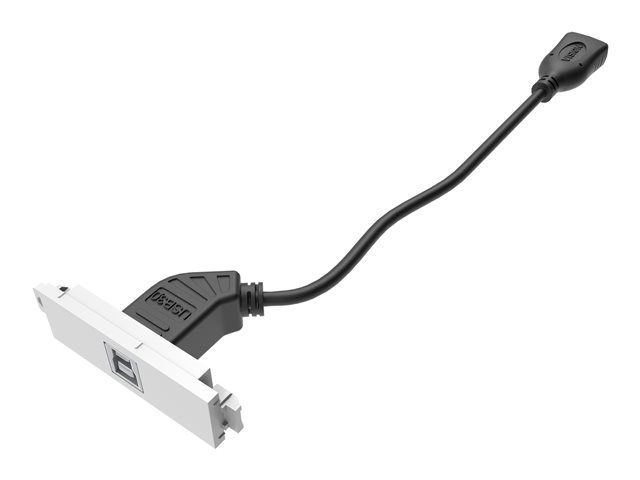VISION Techconnect Modular AV Faceplate - LIFETIME WARRANTY - USB B (on front) to A module - \"A\" type socket on the rear and square \"B\" type socket on the front - USB 3.0 backward compatible with 2.0 - fixes into Techconnect surrounds - plastic - white