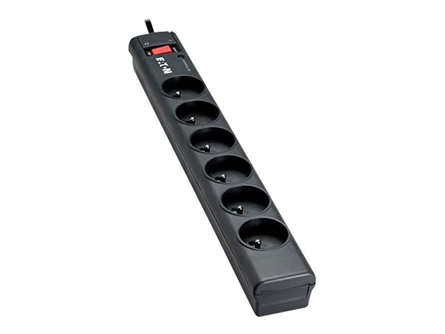 Eaton Protection Strip - Surge protector - AC 220-250 V - 2500 Watt - output connectors: 6 - black