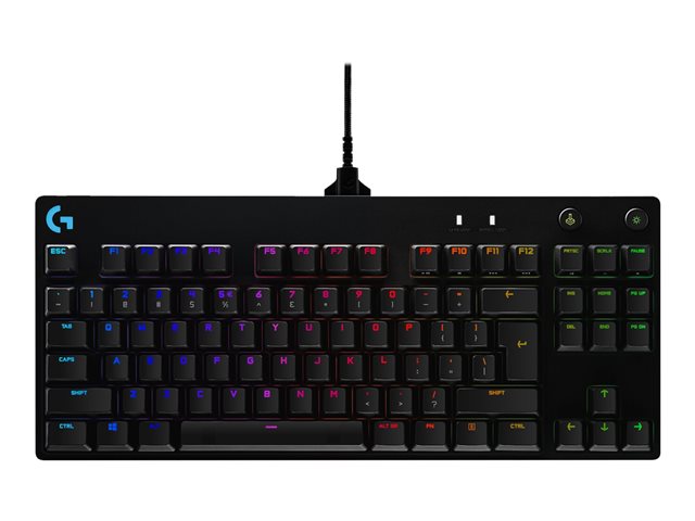 Logitech G Pro Mechanical Gaming Keyboard - Keyboard - backlit - USB - US International - key switch: GX Blue Clicky - black