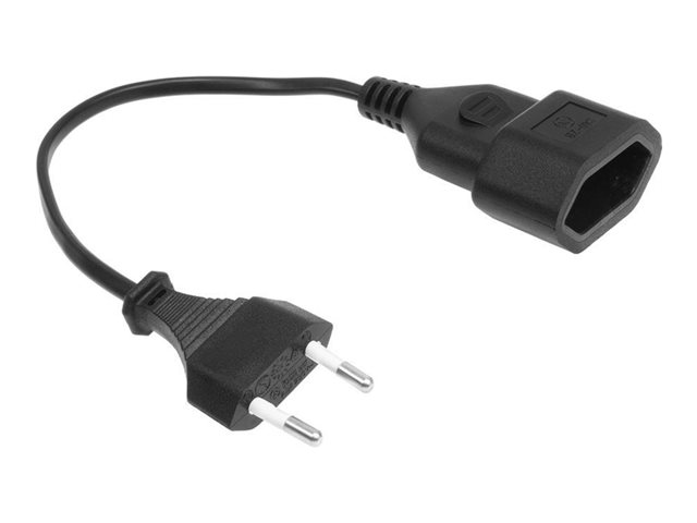 POWERCORD EURO EXT BK 0.2M. 1 stk