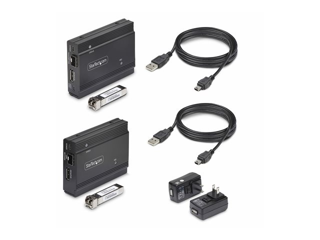 StarTech.com DisplayPort KVM Console Extender Over Fiber Optic, 4K 60Hz - Video/audio/USB extender - DisplayPort - up to 300 m - TAA Compliant