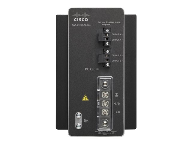 Cisco AC-DC Power Module for POE solution - Power adapter (DIN rail mountable) - AC 90-264/ DC 106-300 V - 170 Watt - for Industrial Ethernet 4000 Series
