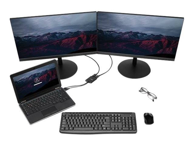 StarTech.com 2-Port Multi Monitor Adapter, Mini DisplayPort 1.2 to DisplayPort MST Hub, Dual 4K 30Hz, Windows Extended Desktop (MSTMDP122DP) - Video splitter - 2 x DisplayPort - desktop