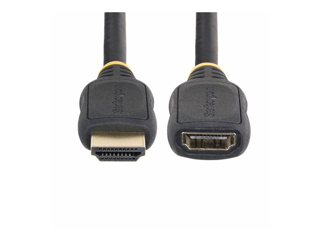 StarTech.com 18in HDMI 2.0 Extension Cable, 4K 60Hz, M/F - High Speed - HDMI extension cable - HDMI male to HDMI female - 50 cm - shielded - black - 4K60Hz support, passive