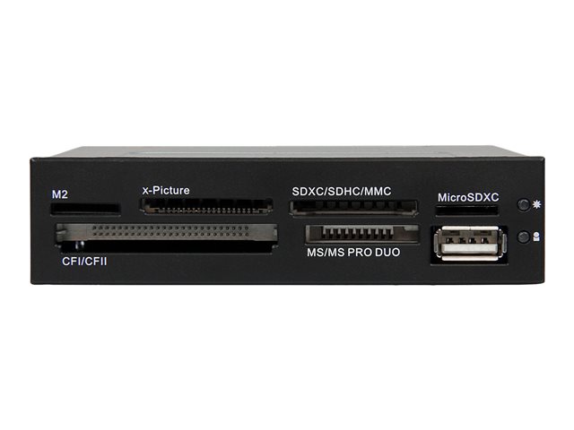 StarTech.com 3.5in Front Bay 22-in-1 USB 2.0 Internal Multi Media Memory Card Reader with Simultaneous Access - CF/SD/MMC/MS/xD - Black (35FCREADBK3) - Card reader - 22 in 1 - 3.5\" (Multi-Format) - USB 2.0