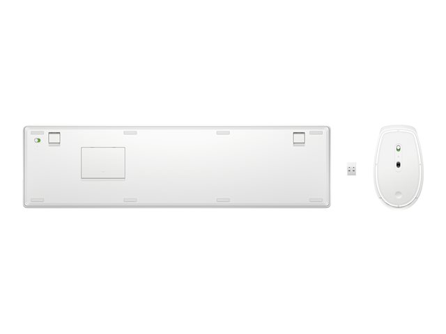 HP 655 - Keyboard and mouse set - wireless - 2.4 GHz - AZERTY - Belgium - white