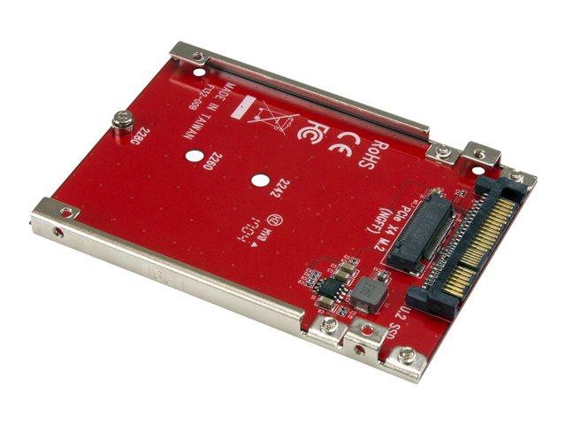 StarTech.com M.2. PCI-e NVMe to U.2 (SFF-8639) Adapter - Not Compatible with SATA Drives or SAS Controllers - For M.2 PCIe NVMe SSDs - PCIe M.2 Drive to U.2 Host Adapter - M2 SSD Converter (U2M2E125) - Interface adapter - M.2 - M.2 Card - U.2 - red
