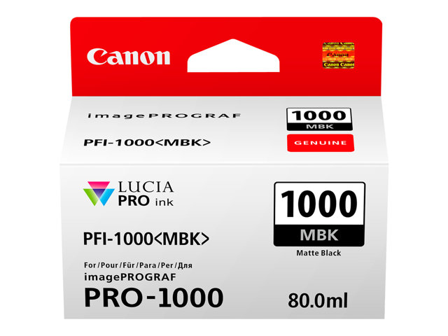 Canon PFI-1000 MBK - 80 ml - matte black - original - ink tank - for imagePROGRAF PRO-1000