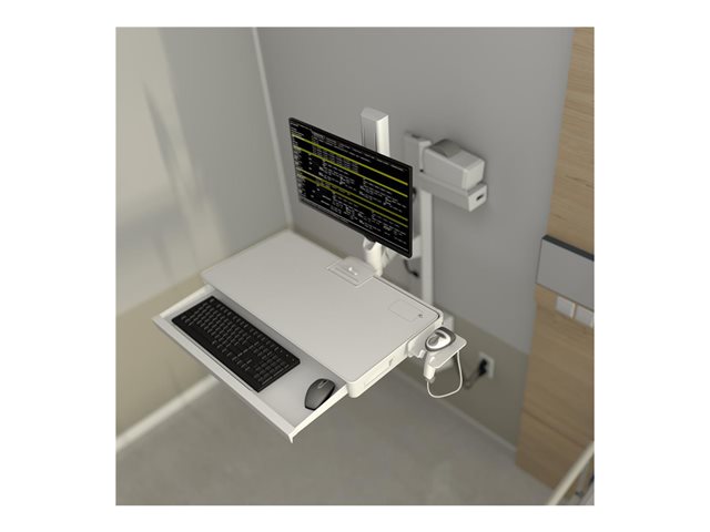 Ergotron CareFit Combo Arm with Worksurface - Mounting kit (articulating arm, wall mount base, pull-out keyboard tray with integrated worksurface, track mount adapter) - modular - for LCD display / keyboard - plastic, aluminium - white - screen size: up to 27\" - wall-mountable