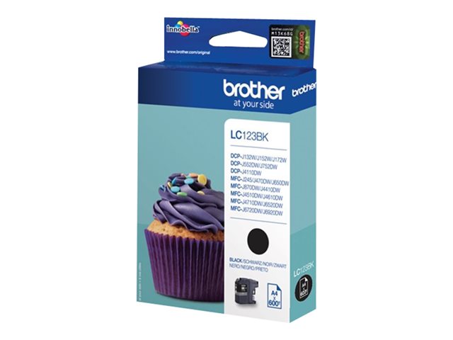 Brother LC123BK - High Yield - black - original - ink cartridge - for Brother DCP-J100, J105, J132, J152, J552, J752, MFC-J245, J470, J650, J6520, J6720, J6920