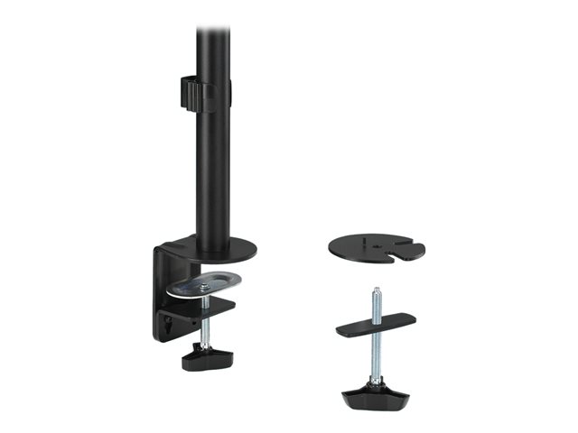 Kensington - Mounting kit (dual arm, C-clamp 10-88 mm, grommet mount 10-88 mm, pole, 2 VESA plates) - full-motion - for 2 flat panels - vertical stacking - steel - black - screen size: 13\"-32\" - desk-mountable
