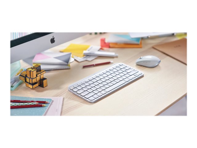 Logitech MX Keys Mini for Mac - Keyboard - backlit - wireless - Bluetooth - QWERTY - US International - pale grey