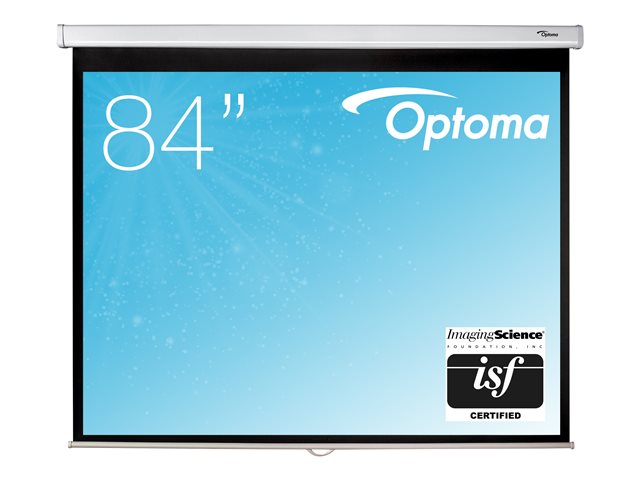Optoma DS-3084PWC - Projection screen - ceiling mountable, wall mountable - 84\" (213 cm) - 4:3 - Matte White - white